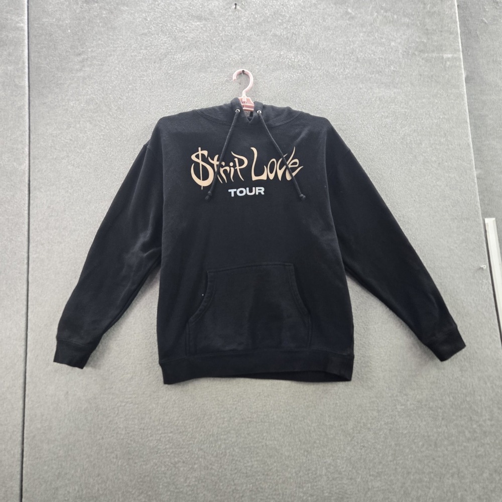 Karol G Men Hoodie LARGE‎ Black Graphic 2022 Strip Love Tour Dates Logo Concert